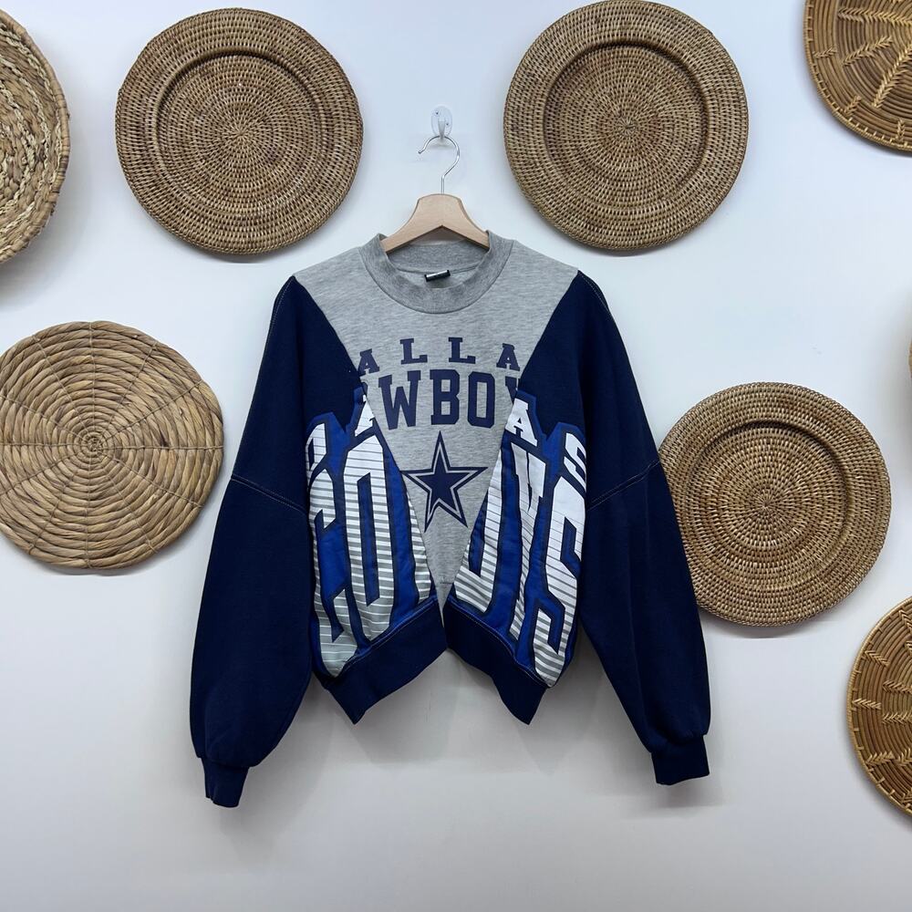 $120 NFL Ultra Game Dallas Cowboys Football Crew Neck Sweatshirt Small Blue Gray